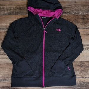 The North Face Full Zip Hoodie Size French Terry Knit Size XL In Heathered Black